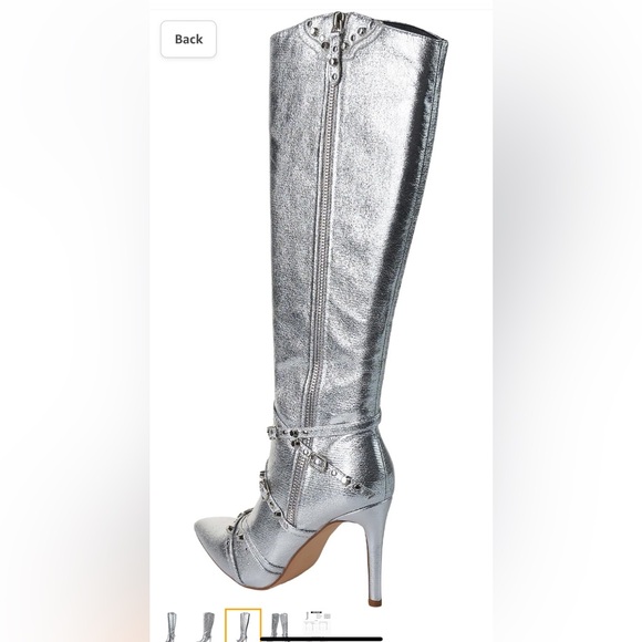 NIB Silver Knee High Boots 6 - Picture 5 of 16